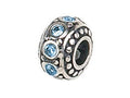 Zable Sterling Silver Crystal Birth Month March Bead / Charm