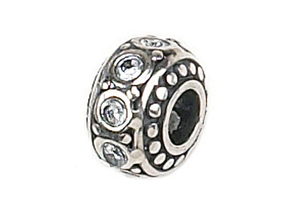 Zable Sterling Silver Crystal Birth Month April Bead / Charm