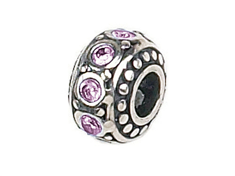 Zable Sterling Silver Crystal Birth Month June Bead / Charm