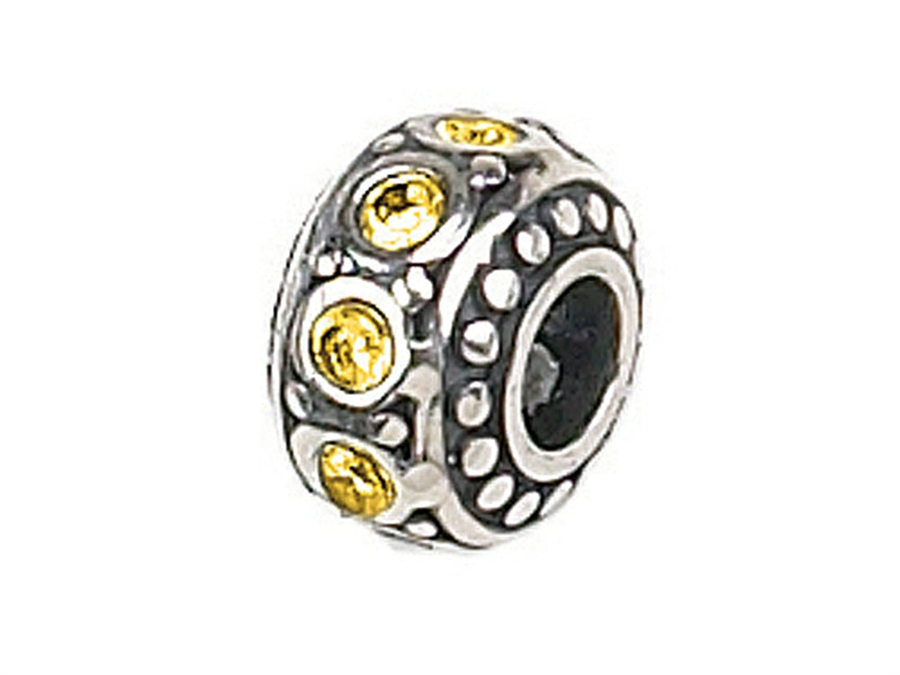 Zable Sterling Silver Crystal Birth Month November Bead / Charm