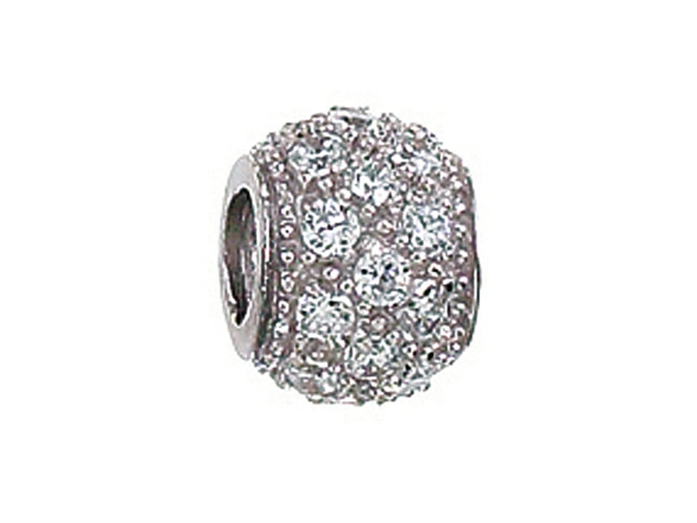 Zable Sterling Silver Pave CZ Spacer Bead / Charm