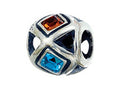 Zable Sterling Silver Squares Multicolor Crystals Bead / Charm