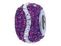Zable Sterling Silver Purple and White Wave Bead / Charm