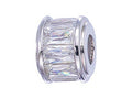 Zable Sterling Silver Baguette CZ's Bead / Charm