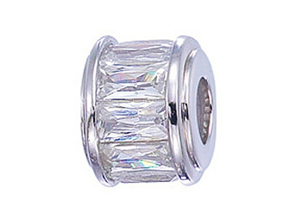 Zable Sterling Silver Baguette CZ's Bead / Charm