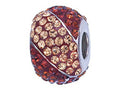 Zable Sterling Silver Chocolate/Coffee Stripe Bead / Charm