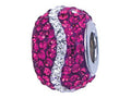 Zable Sterling Silver Pink and White Wave Bead / Charm