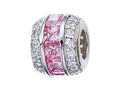 Zable Sterling Silver Pink and White CZ's Compatible Bead / Charm