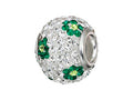 Zable Sterling Silver Green Flower Bead / Charm