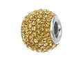 Zable Sterling Silver Gold Color Crystals Compatible Bead / Charm