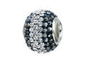 Zable Sterling Silver Hematite/White Crystals Bead / Charm
