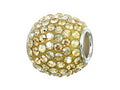 Zable Sterling Silver Pave Crystal Ball Golden Shadow Bead / Charm