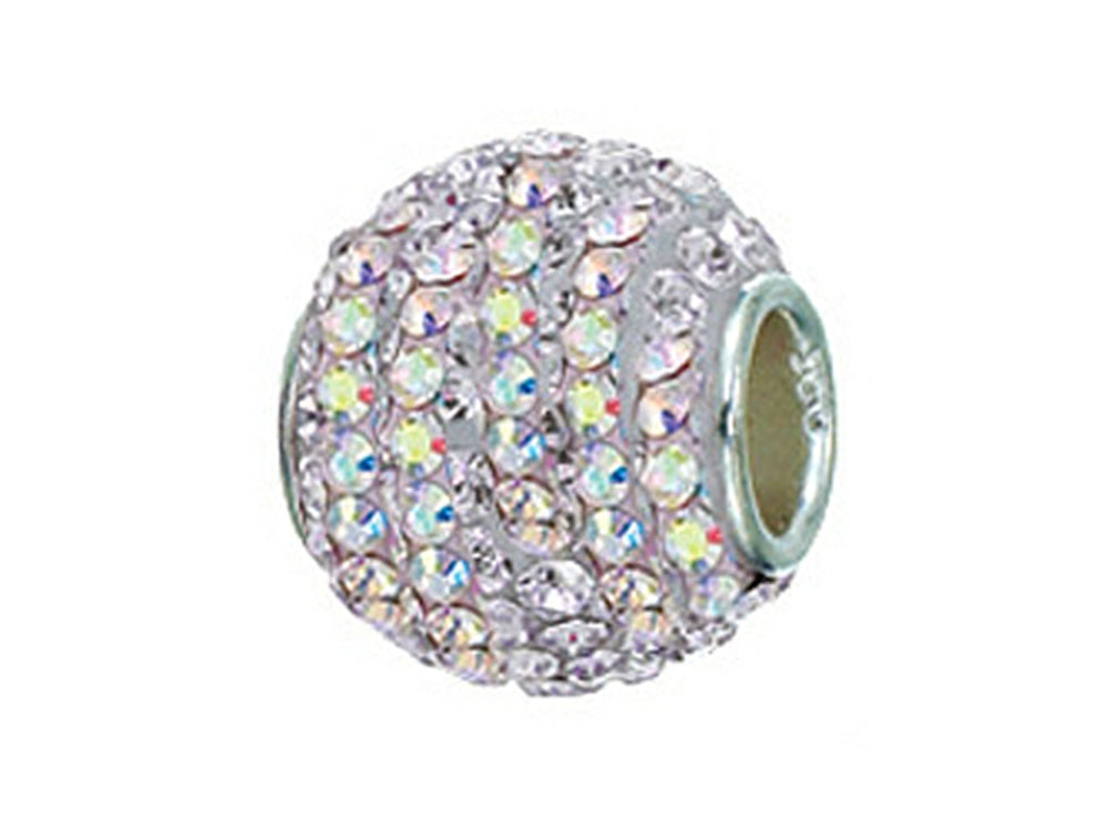 Zable Sterling Silver Pave Crystal Ball Bead / Charm