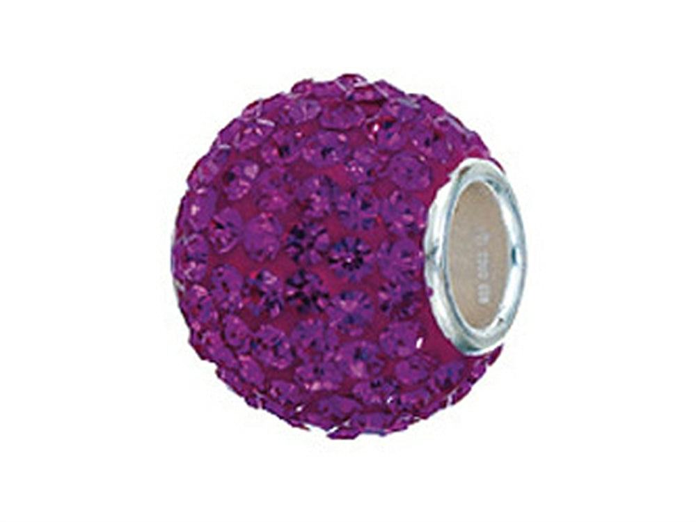 Zable Sterling Silver Pave Crystal Birth Month - February Bead / Charm