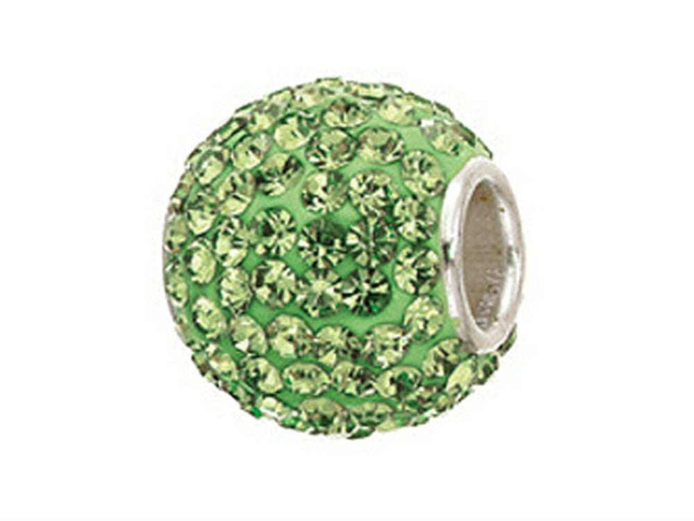 Zable Sterling Silver Pave Crystal Birth Month - August Bead / Charm