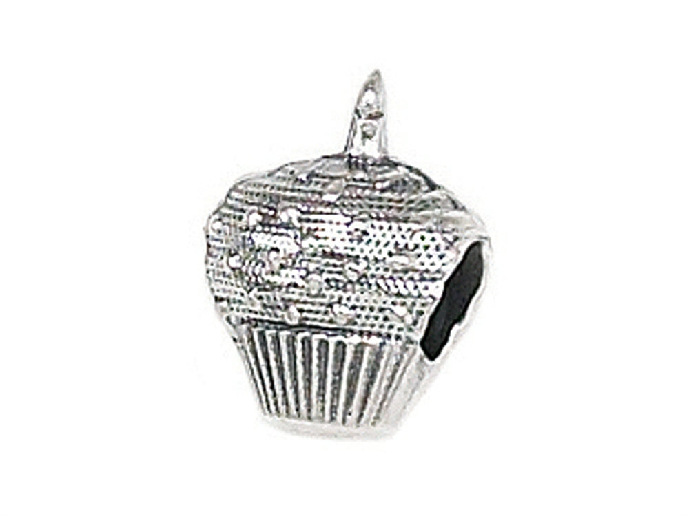 Zable Sterling Silver Cupcake Bead / Charm