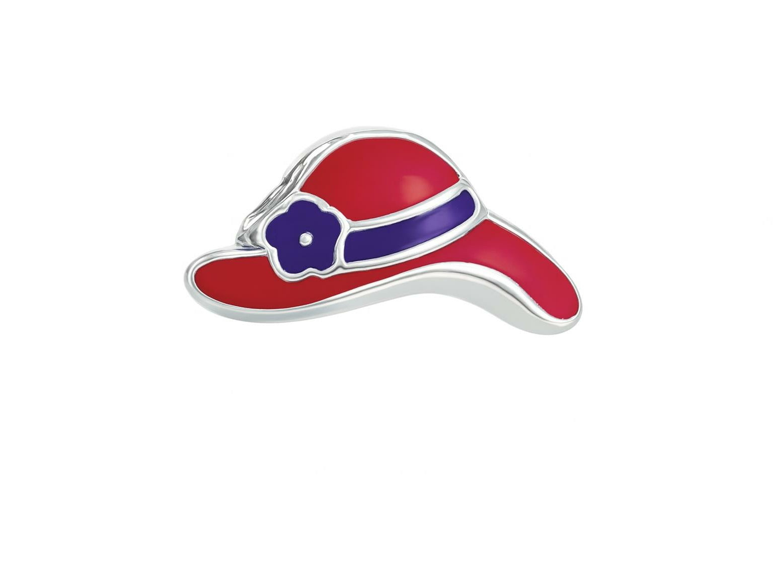 Zable Sterling Silver Red Hat-Enamel Bead / Charm