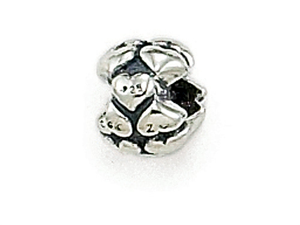 Zable Sterling Silver Heart Nugget Spacer Bead / Charm