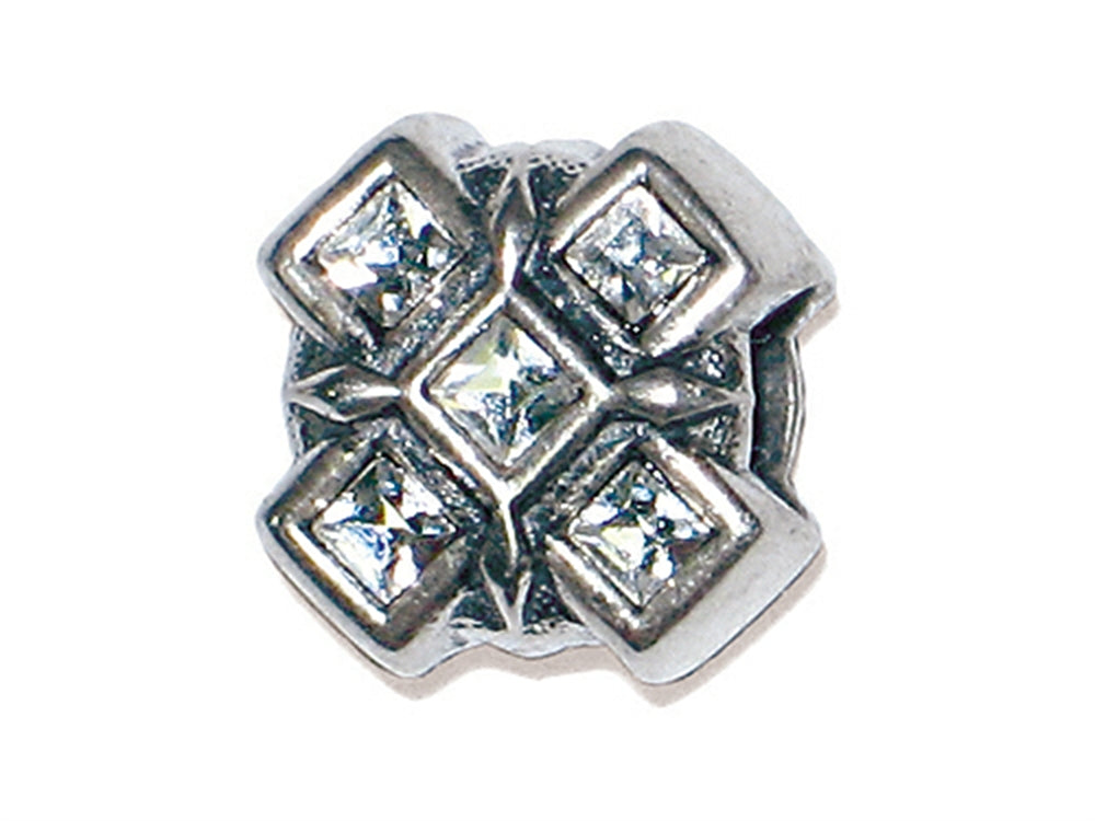 Zable Sterling Silver X with Crystals Bead / Charm