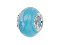 Zable Sterling Silver Filigrana Swirl Light Blue Murano Glass Bead / Charm