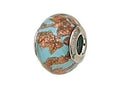 Zable Sterling Silver Light Blue with Copper Murano Glass Bead / Charm