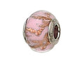 Zable Sterling Silver Pink with Copper Glitter Murano Glass Bead / Charm