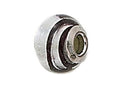 Zable Sterling Silver Silver with Black Strip Murano Glass Bead / Charm