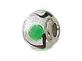 Zable Sterling Silver Silver with Green Spot Murano Glass Bead / Charm