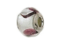 Zable Sterling Silver Silver with Purple Spot Murano Glass Bead / Charm
