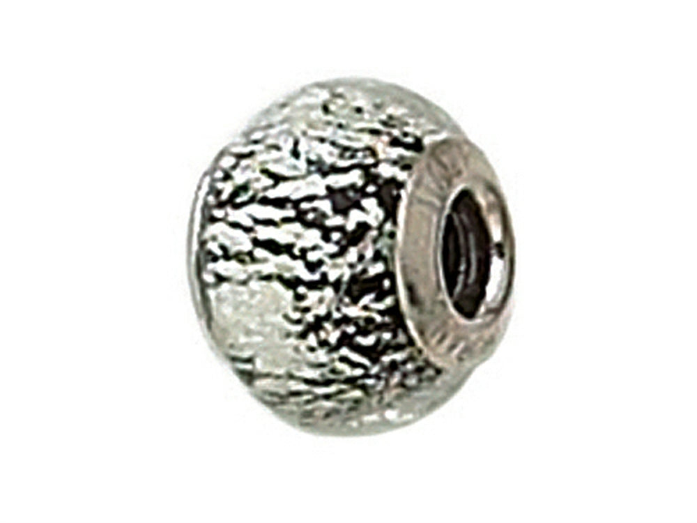 Zable™ Sterling Silver Black with Silver Specks Murano Glass Bead / Charm