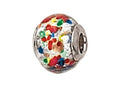 Zable Sterling Silver with Multicolor Dot Murano Glass Bead / Charm