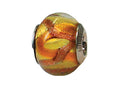 Zable Sterling Silver Murano Glass-Gold/Brown Bead / Charm