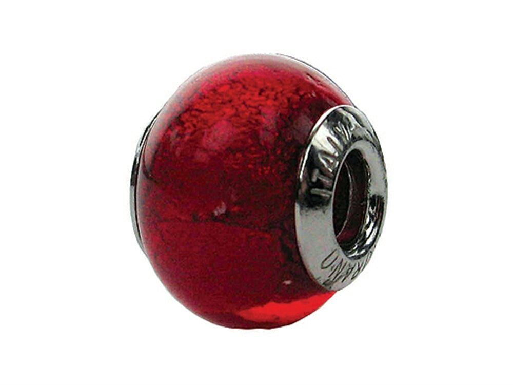 Zable™ Sterling Silver Murano-Orange Murano Glass Bead / Charm