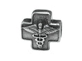 Zable Sterling Silver Cross with Caduceus Bead / Charm
