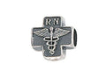 Zable Sterling Silver Cross with Caduceus and RN Bead / Charm