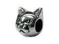 Zable Sterling Silver Cat Face 2-Sided Compatible Bead / Charm