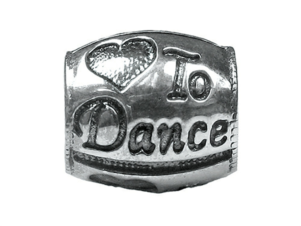 Zable Sterling Silver I Heart To Dance Compatible Bead / Charm