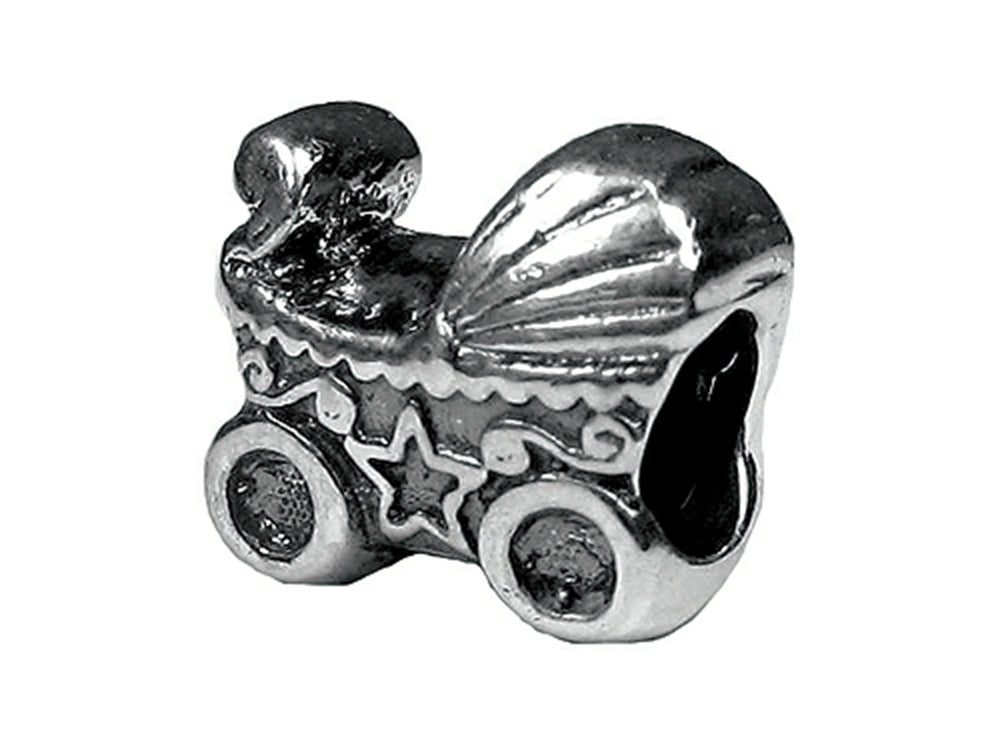 Zable Sterling Silver Baby Carriage Bead / Charm