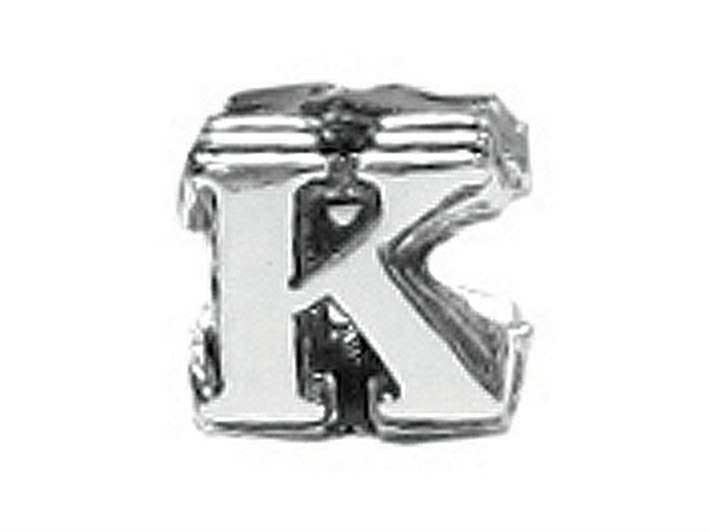 Zable Sterling Silver Open Initial K Bead / Charm