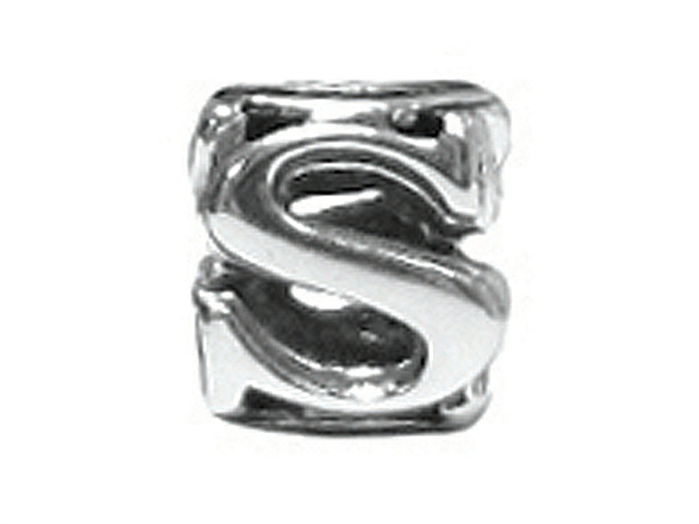 Zable Sterling Silver Open Initial S Bead / Charm