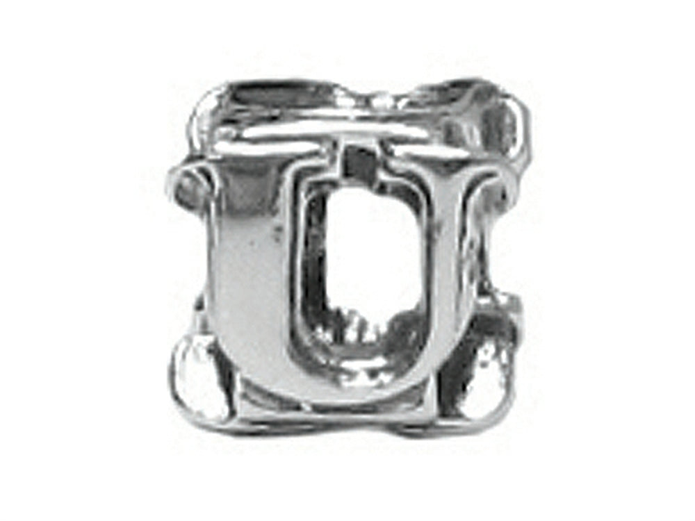 Zable Sterling Silver Open Initial U Bead / Charm