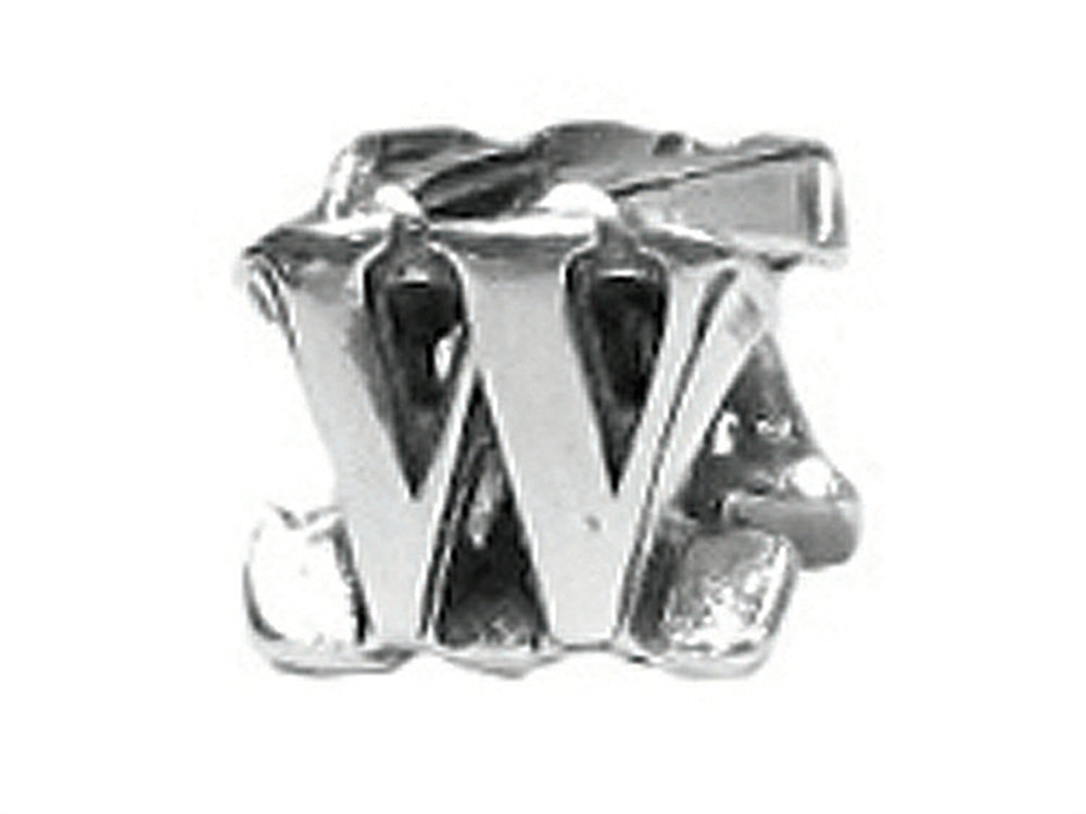 Zable Sterling Silver Open Initial W Bead / Charm