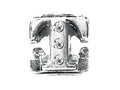 Zable Sterling Silver CZ Initial T Bead / Charm