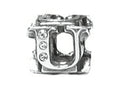 Zable Sterling Silver CZ Initial U Bead / Charm