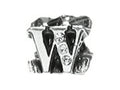 Zable Sterling Silver CZ Initial W Bead / Charm