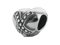 Zable Sterling Silver Heart With Beaded X Bead / Charm