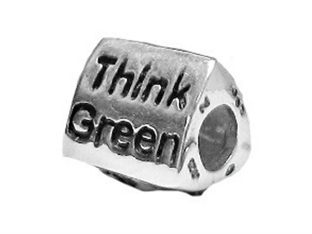Zable Sterling Silver Think Green Bead / Charm
