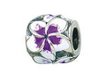 Zable Sterling Silver Plumeria Enamel Compatible Bead / Charm