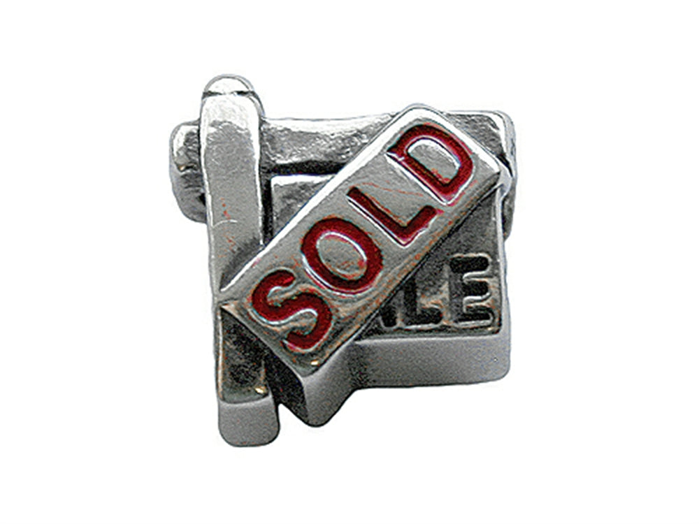 Zable Sterling Silver Sold Sign Bead / Charm