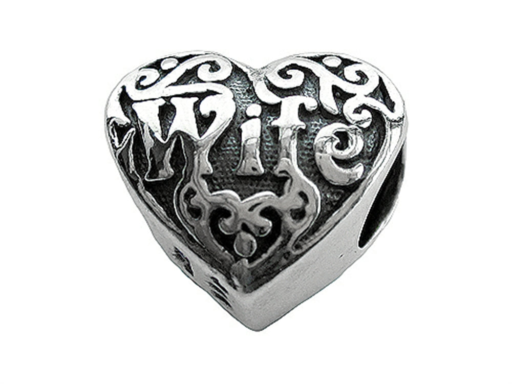 Zable Sterling Silver Wife Heart Bead / Charm